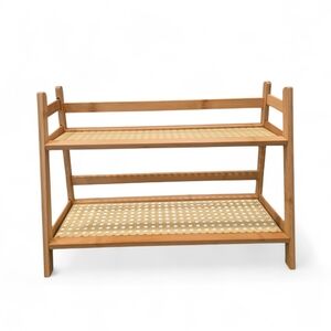 Bohemian Table Top Wooden Plant Shelf Two-tiered Succulent Shelves Organizer